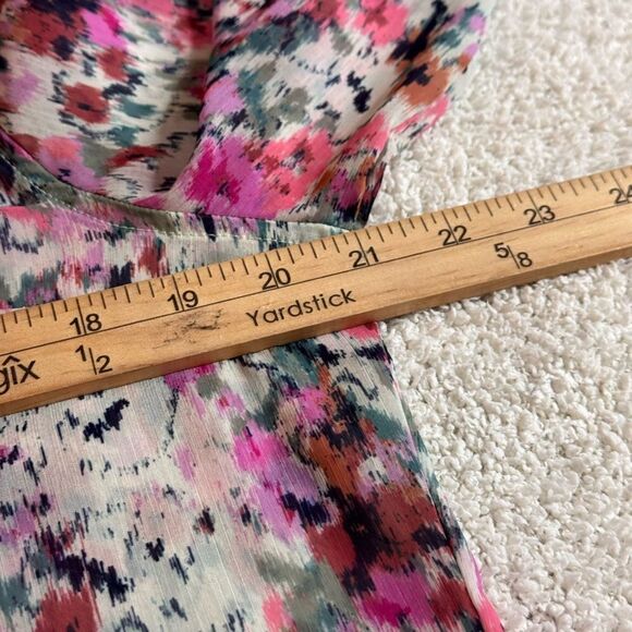 Liverpool Blouse Womens Sz Small Floral Button up chiffon sheer Top long sleeve - Picture 7 of 14